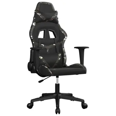 vidaXL Gaming stol črno in kamuflažno umetno usnje