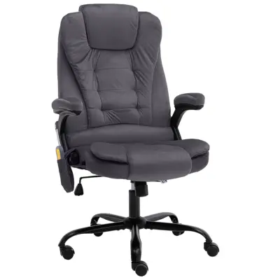 vidaXL Masažni pisarniški stol temno siv žamet