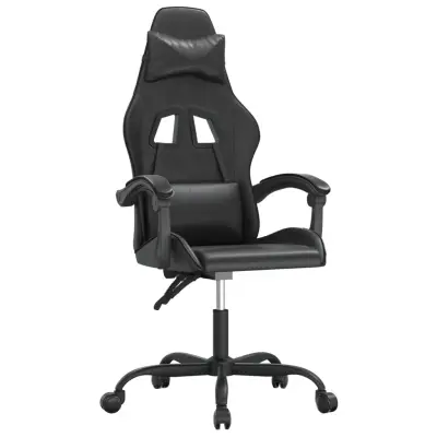 vidaXL Vrtljiv gaming stol črno umetno usnje