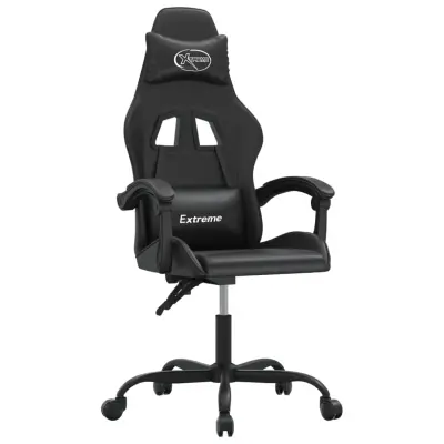 vidaXL Vrtljiv gaming stol črno umetno usnje