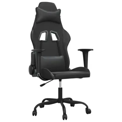 vidaXL Gaming stol črno umetno usnje
