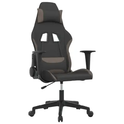 vidaXL Gaming stol črno in taupe blago