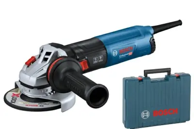 BOSCH KOTNI BRUSILNIK 125mm 1400W GWS 14-125 S KOVČEK ZA NASTAVITEV ŠTIRJA