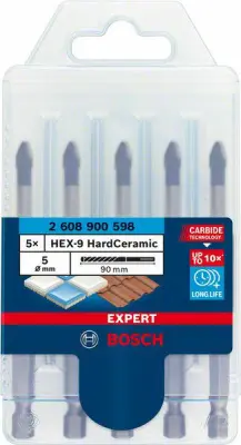 BOSCH HEX-9 SET SVEDROV ZA TRDO KERAMIKO 5 kos. (5x5mm) STROKOVNJAK