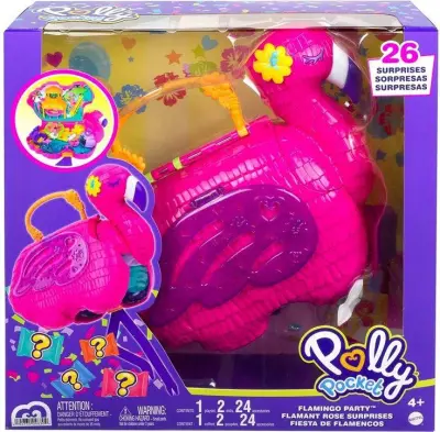 Mattel Polly Pocket - Piniata za flamingo zabavo (HGC41)