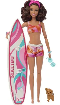 Mattel Barbie - Plažna punčka s surfom (HPL69)