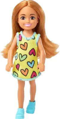 Mattel Barbie Chelsea - Majhna lutka v odstranljivi obleki s srčki(HNY57)