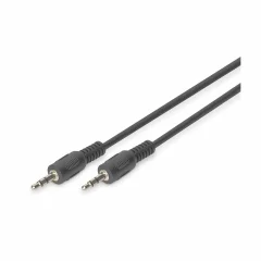 Digitus AK-510100-015-S klinker avdio kabel [1x 3,5mm banana moški konektor - 1x 3,5mm banana moški konektor] 1.5 m črna okrogel, neoklopljen