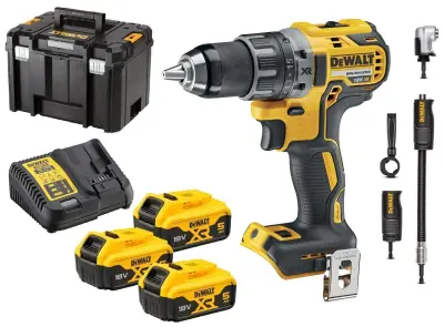 VIJAČNI VIJAČ DEWALT 18V DCD791P3A 70/27Nm 3x5,0Ah BL + KOTNA KONICA