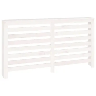 vidaXL Pokrov za radiator bela 153x19x84 cm trdna borovina