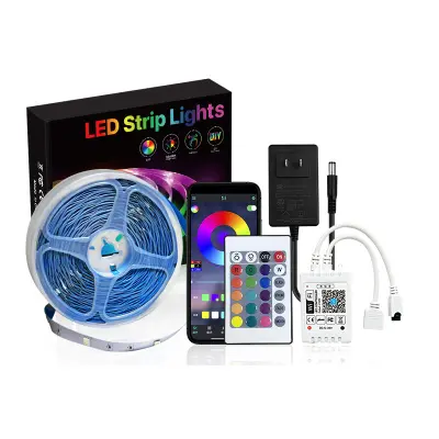 Komplet luči s pametnim LED trakom WiFi s 24 tipkami in glasovnim upravljanjem - 20M 360 LED