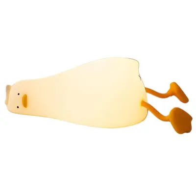 Elight LD1 Lay Duck Mehka silikonska otroška barvna nočna led svetilka z baterijo / USB-C bela