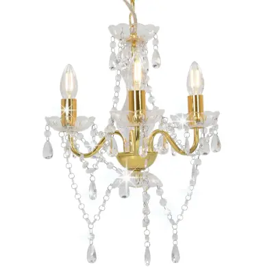 The Living Store Lestenec s kroglicami zlat okrogel 3 x E14 - Lestenec