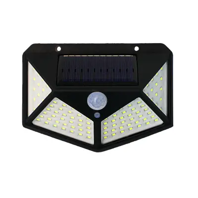 Stenska svetilka na sončno energijo z 236 LED diodami - črna