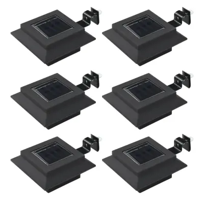 The Living Store Zunanje solarne svetilke 6 kosov LED kvadratne 12 cm črne - Solarna Svetilka