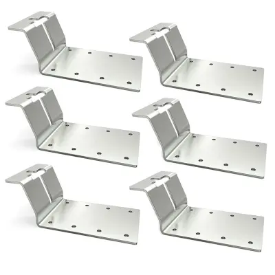 6 pakiranj Heavy Duty T-Post nosilec za lesen drog Silver