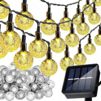 LED 100 toplo bela zunanja solarna dekorativna girlanda IP44 9,6m 8 funkcij