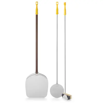 Set krtač za pečico aluminijasta lopata za obračanje pice Venezia 1350mm 3 kosi Lilly Codroipo Hendi 617748