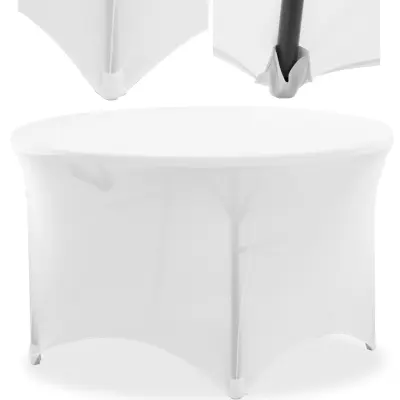 Fleksibilna univerzalna prevleka za ovalno mizo premer. 150 cm bela