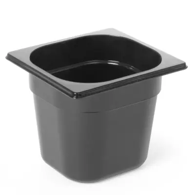 GN 1/6 catering posoda iz črnega polikarbonata 176x162x200mm 3,4L Hendi 862704