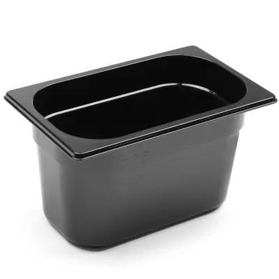 GN 1/4 catering posoda iz črnega polikarbonata 265x162x150mm 4L Hendi 862612