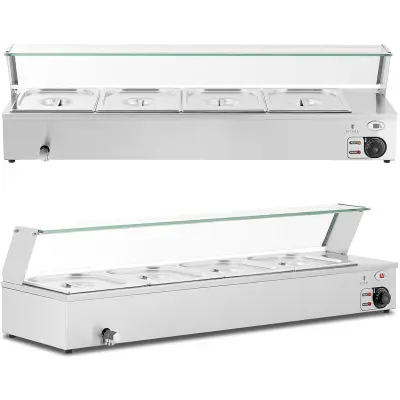 Bain-marie grelnik hrane grelni bife s pokrovom 4 x GN 1/2 2000 W