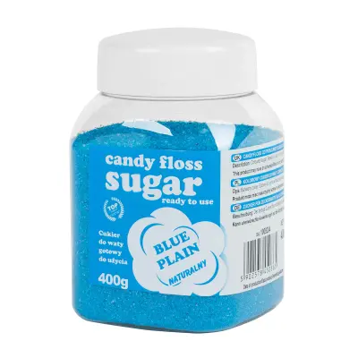 Barvni sladkor za sladko vato, moder, naravna aroma sladke vate, 400 g