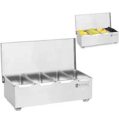 Inox barmanske posode za pribor za pijačo, 4 kos + ohišje