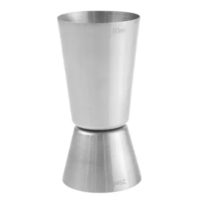 Barmanska merilna skodelica za alkohol, dvostranska, jeklo, 25 / 50 ml - Hendi 596722