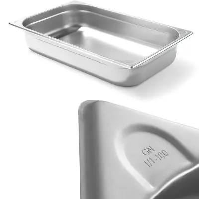 Jeklena posoda Kitchen Line GN 1/1, višina 100 mm - Hendi 806135