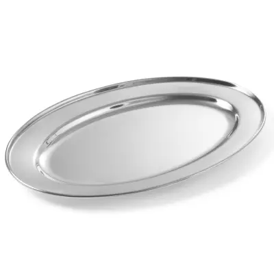 Jeklen krožnik za meso in narezke, ovalen, dolžina 19 cm - Hendi 404003