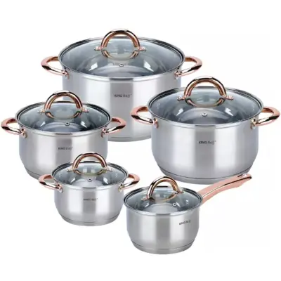 JEKLENI LONČKI 10 ELEMENT KINGHOFF ROSEGOLD KH-1764