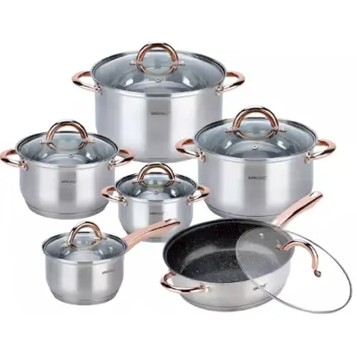 JEKLENI LONČKI 12 ELEMENT KINGHOFF ROSEGOLD KH-1766