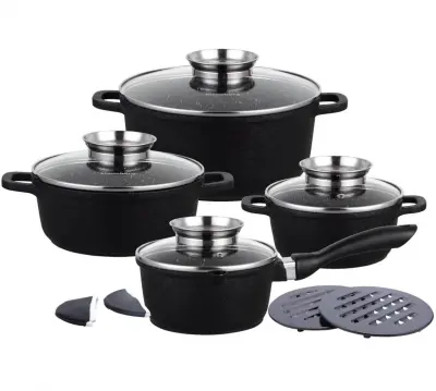 SET 4 GRANITNIH LONCEV 1,3/1,3/2,3/4,5L (12 kosov) KLAUSBERG CRACK DESIGN KB-7360