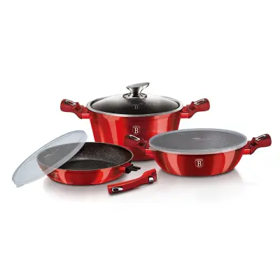 SET LONČKOV 6 kosov 24cm BERLINGER HAUS METALIC LINE BORDO BH-7050