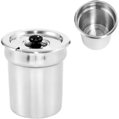 Jeklen vložek za lonec s pokrovom za grelnik juhe bain-marie 3,8L