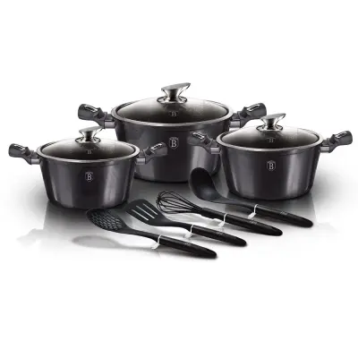SET LONČKOV ZA PREMAZOVANJE GRANITOVA 10 EL. BERLINGER HAUS Carbon Pro BH-6919