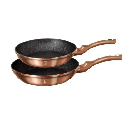 SET 2 GRANITNIH PONEV 22/26CM BERLINGER HAUS METALIC LINE ROSE GOLD BH-1611-N