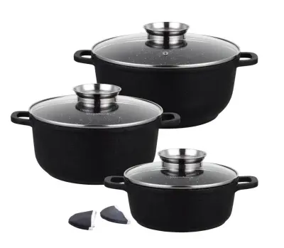 SET 3 GRANITNIH LONCEV 2,5L/ 4,3L/ 6,8L (8 kosov) KLAUSBERG CRACK DESIGN KB-7359