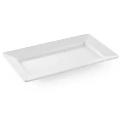 Pravokotni melaminski krožnik 49,5x27cm višina 5,6cm bel - Hendi 561515