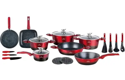 SET LONČEV Z MARMORNO OBLOGO 21 ELEMENTOV. ZILNER BORDO ZL-8541
