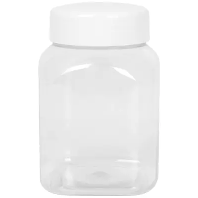 Kvadratni kozarec s pokrovom, navoj 63/485, prozoren, 500 ml