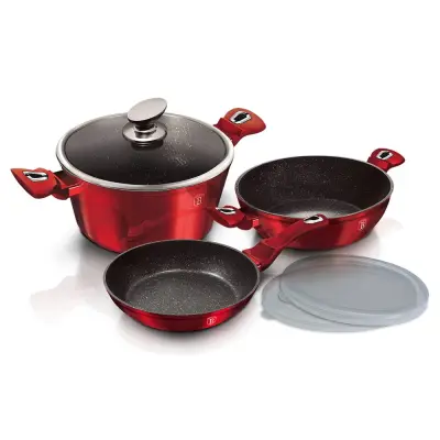 SET LONČKOV 6 kosov 24cm BERLINGER HAUS METALIC LINE BORDO BH-7046