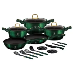 SET LONČKOV + PRIBOR 17 ELEMENT. BERLINGER HAUS EMERALD BH-7043