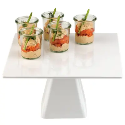 Kvadratno stojalo za torte iz melamina 310 x 310 x 80 mm - Hendi 566589