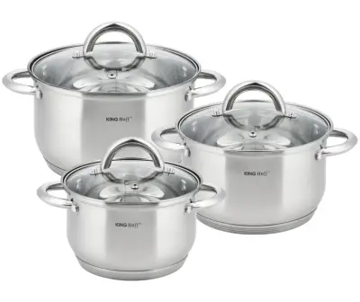 KINGHOFF SREBRNI LONČKI 6 ELEMENTOV KH-4446