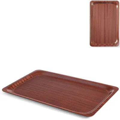Protizdrsni laminirani pladenj oreh 460 x 360 mm - Hendi 507025