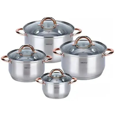 JEKLENI LONČKI 8 ELEMENT KINGHOFF ROSEGOLD KH-1763