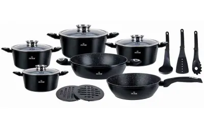 SET LONČEV Z MARMORNO OBLOGO 15 ELEMENTOV. ZILNER ZL-8570