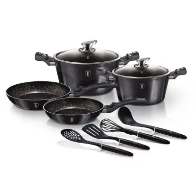 SET LONČKOV ZA PREMAZOVANJE GRANITOVA 10 EL. BERLINGER HAUS Carbon Pro BH-6917